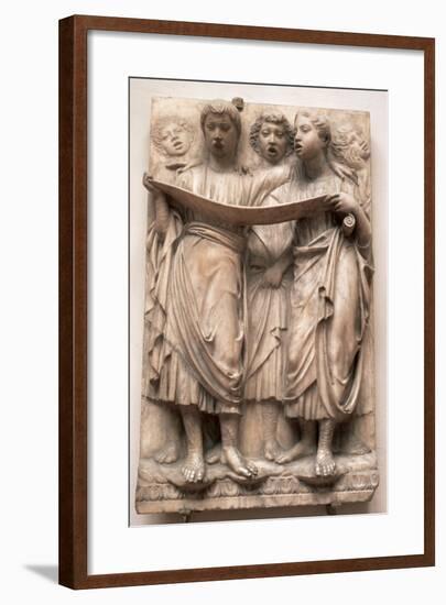 Singing Angels, Relief from the Cantoria by Luca Della Robbia (1400-82), C.1435-Luca Della Robbia-Framed Giclee Print