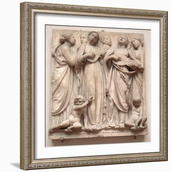 Singing Angels, Relief from the Cantoria, C.1432-38-Luca Della Robbia-Framed Giclee Print