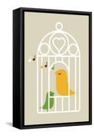 Singing Birds 2-Dicky Bird-Framed Stretched Canvas