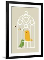 Singing Birds 2-Dicky Bird-Framed Premium Giclee Print