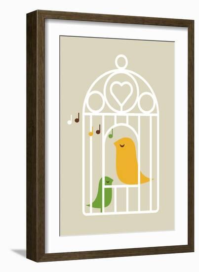 Singing Birds 2-Dicky Bird-Framed Premium Giclee Print