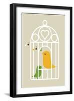 Singing Birds 2-Dicky Bird-Framed Premium Giclee Print