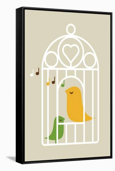 Singing Birds 2-Dicky Bird-Framed Stretched Canvas