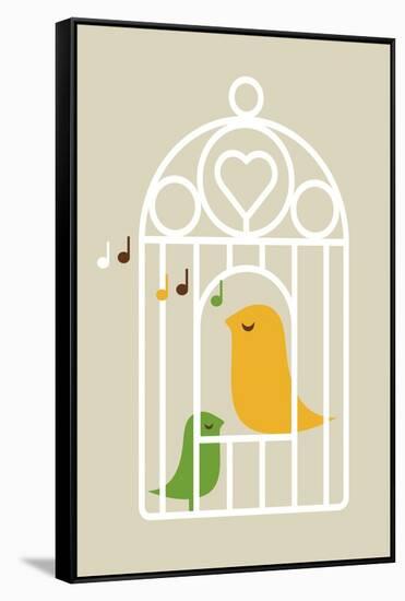 Singing Birds 2-Dicky Bird-Framed Stretched Canvas