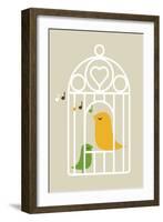 Singing Birds 2-Dicky Bird-Framed Giclee Print