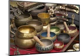 Singing Bowls on Sale at Swayambhunath Stupa (Monkey Temple), Kathmandu, Nepal, Asia-Peter Barritt-Mounted Photographic Print