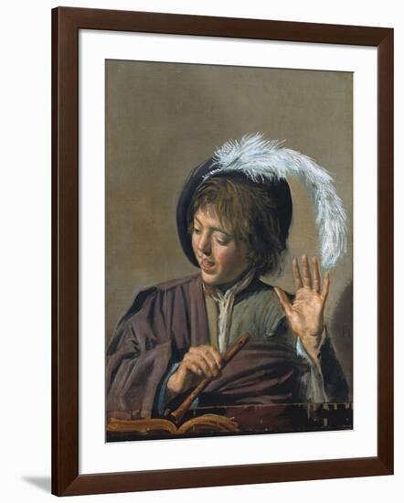 Singing Boy with a Flute-Frans Hals-Framed Giclee Print