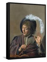 Singing Boy with a Flute-Frans Hals-Framed Stretched Canvas