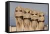 Singing Chimneys, the Pop Girls, on the Roof of La Pedrera (Casa Mila)-James Emmerson-Framed Stretched Canvas