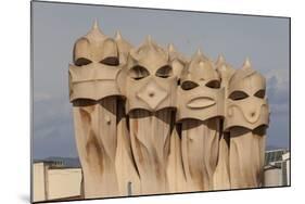 Singing Chimneys, the Pop Girls, on the Roof of La Pedrera (Casa Mila)-James Emmerson-Mounted Photographic Print