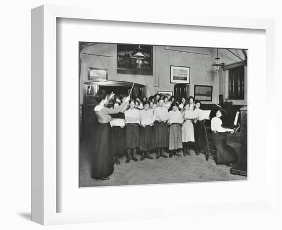 Singing Class, Laxon Street Evening Institute for Women, London, 1914-null-Framed Photographic Print