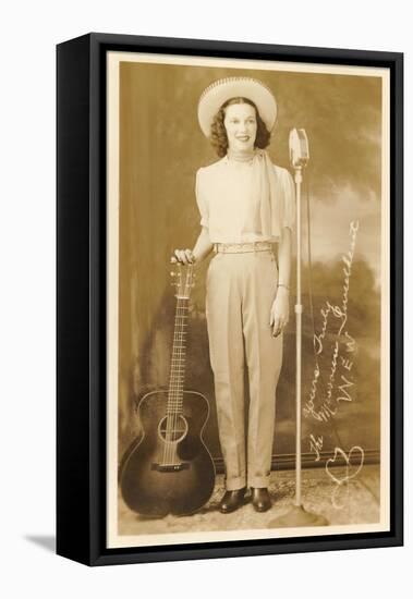 Singing Cowgirl-null-Framed Stretched Canvas
