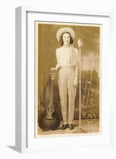 Singing Cowgirl-null-Framed Art Print