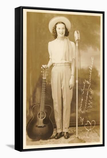 Singing Cowgirl-null-Framed Stretched Canvas