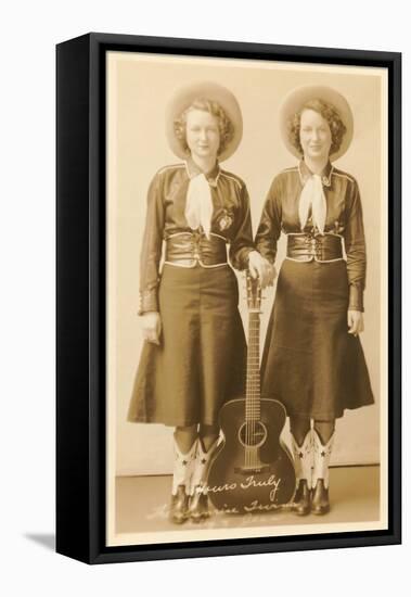 Singing Cowgirls-null-Framed Stretched Canvas