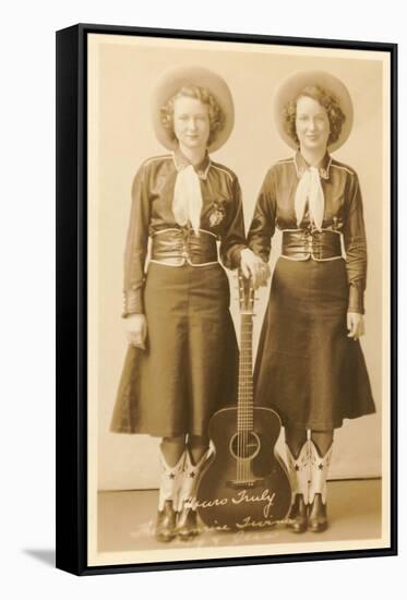 Singing Cowgirls-null-Framed Stretched Canvas