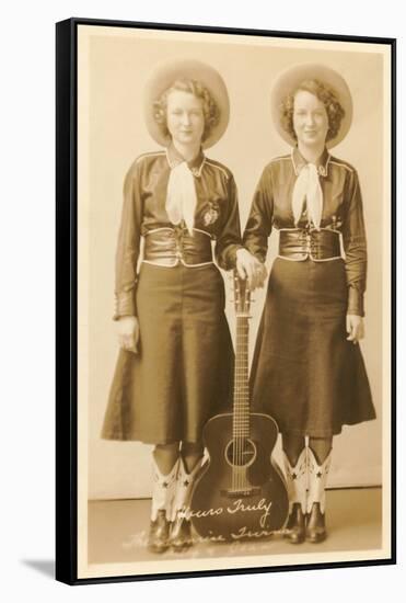 Singing Cowgirls-null-Framed Stretched Canvas