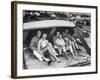 Singing Group the Kingston Trio: Dave Guard, Nick Reynolds, Bob Shane and Wives-Alfred Eisenstaedt-Framed Premium Photographic Print