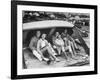 Singing Group the Kingston Trio: Dave Guard, Nick Reynolds, Bob Shane and Wives-Alfred Eisenstaedt-Framed Premium Photographic Print