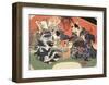 Singing Kimono Cats with Shamisen-Daisuke Yamashina-Framed Art Print