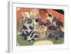 Singing Kimono Cats with Shamisen-Daisuke Yamashina-Framed Art Print