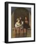 Singing Lady and Lute Player-Caspar Netscher-Framed Collectable Print