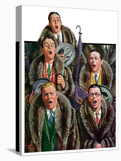 "Singing Men in Raccoon Coats,"November 16, 1929-Alan Foster-Stretched Canvas