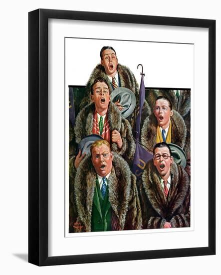 "Singing Men in Raccoon Coats,"November 16, 1929-Alan Foster-Framed Giclee Print