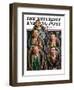 "Singing Men in Raccoon Coats," Saturday Evening Post Cover, November 16, 1929-Alan Foster-Framed Giclee Print