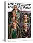 "Singing Men in Raccoon Coats," Saturday Evening Post Cover, November 16, 1929-Alan Foster-Stretched Canvas