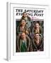 "Singing Men in Raccoon Coats," Saturday Evening Post Cover, November 16, 1929-Alan Foster-Framed Giclee Print