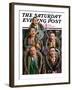 "Singing Men in Raccoon Coats," Saturday Evening Post Cover, November 16, 1929-Alan Foster-Framed Giclee Print