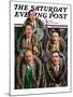 "Singing Men in Raccoon Coats," Saturday Evening Post Cover, November 16, 1929-Alan Foster-Mounted Giclee Print