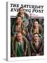 "Singing Men in Raccoon Coats," Saturday Evening Post Cover, November 16, 1929-Alan Foster-Stretched Canvas