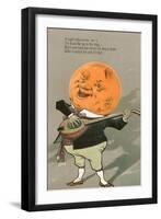 Singing Moon with Mandolin-null-Framed Art Print