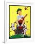 Singing on a Stump - Child Life-John Gee-Framed Giclee Print