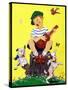 Singing on a Stump - Child Life-John Gee-Stretched Canvas