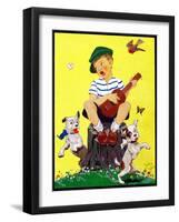 Singing on a Stump - Child Life-John Gee-Framed Giclee Print