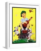 Singing on a Stump - Child Life-John Gee-Framed Giclee Print