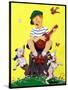 Singing on a Stump - Child Life-John Gee-Stretched Canvas