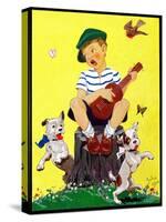 Singing on a Stump - Child Life-John Gee-Stretched Canvas