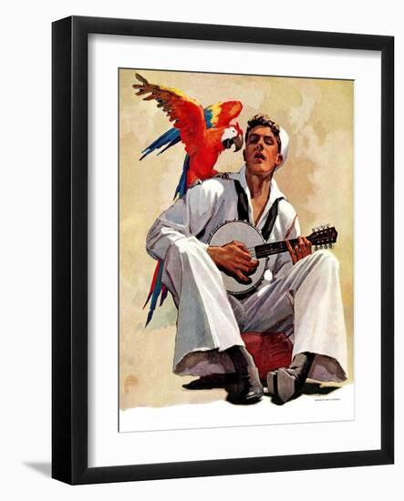 "Singing Sailor and Parrot,"October 16, 1937-John E. Sheridan-Framed Giclee Print