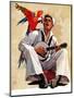 "Singing Sailor and Parrot,"October 16, 1937-John E. Sheridan-Mounted Giclee Print