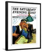 "Singing Telegram," Saturday Evening Post Cover, April 13, 1940-Emery Clarke-Framed Giclee Print