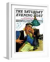 "Singing Telegram," Saturday Evening Post Cover, April 13, 1940-Emery Clarke-Framed Giclee Print