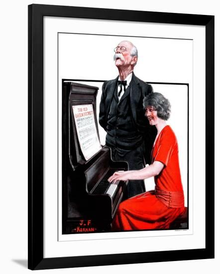 "Singing the Old Oaken Bucket,"February 17, 1923-J.F. Kernan-Framed Giclee Print