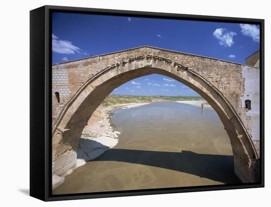 Single Arch of the Malabadi Bridge across the Batman River, Kurdistan Area of Anatolia, Turkey-Woolfitt Adam-Framed Stretched Canvas