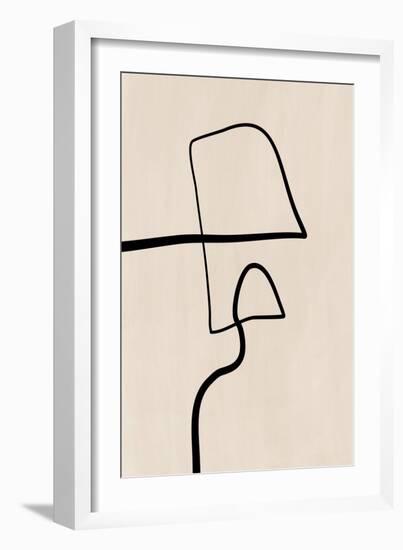 Single Black Line Artwork-Elena Ristova-Framed Giclee Print