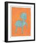 Single Blue Chair Looking for Long Term-Jan Weiss-Framed Art Print