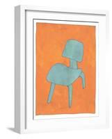 Single Blue Chair Looking for Long Term-Jan Weiss-Framed Art Print